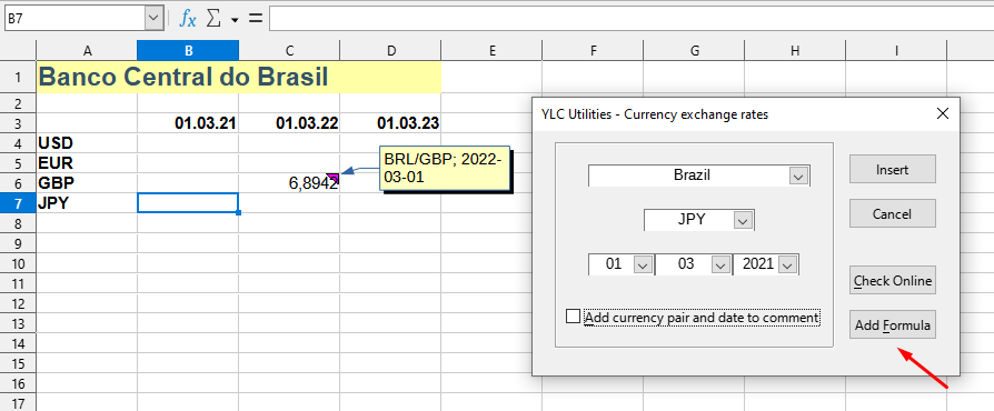 External Data > Currency exchange rates...