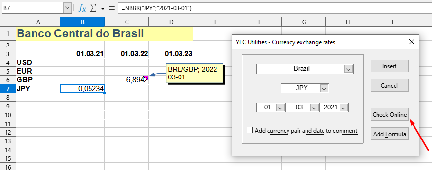 External Data > Currency exchange rates...