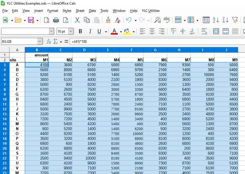 Number & Date > Add extra calculation to selected cells