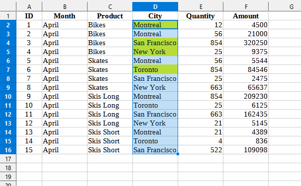 Range > Mark distinct values