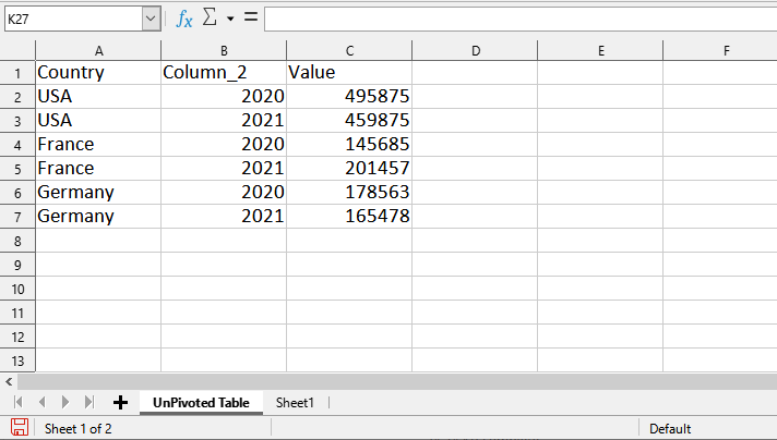 Range > Unpivot cross-table into flat one