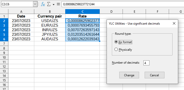 Number & Date > Use a significant number of decimals...