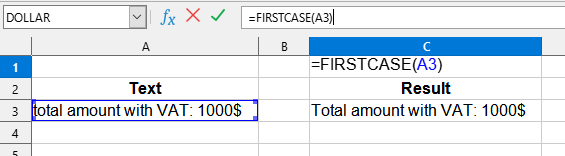 FIRSTCASE formula usage