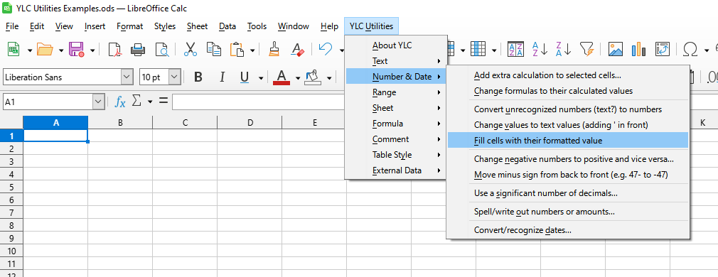 Number and Date › Fill cells with their formatted value