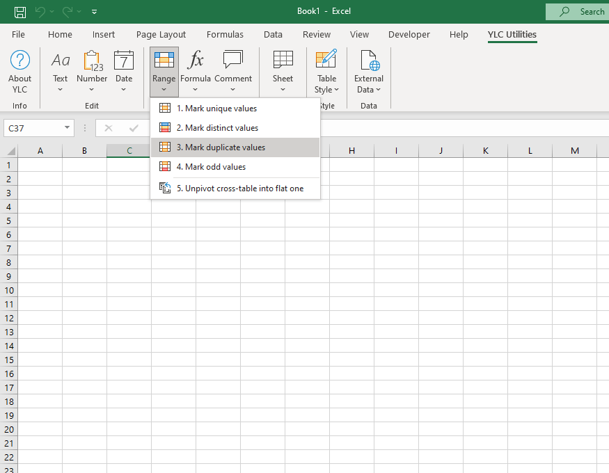 Діапазон › Позначити дублікати значень у вибраному