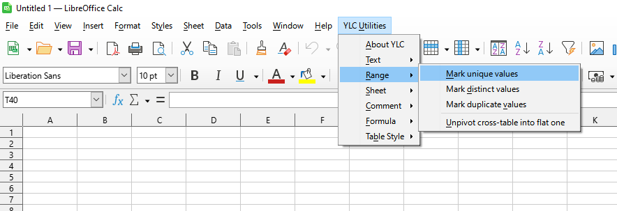 Range › Mark unique values