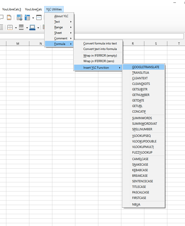 Formula › Inserisci la funzione YLC