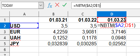 Verwendung der NBTM-Formel