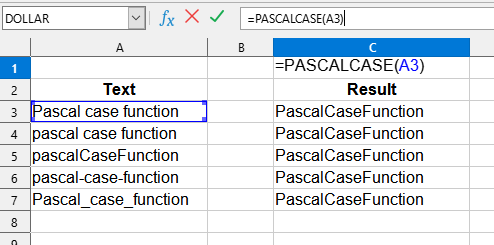 PASCALCASE formula usage